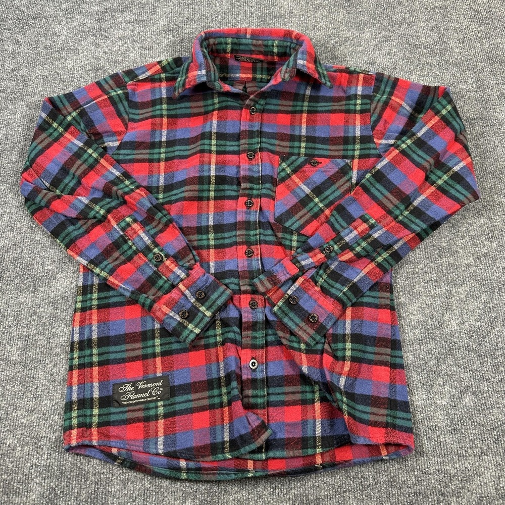 The Vermont Flannel Co Shirt Mens Small Red Plaid Flannel Button Up Long Sleeve
